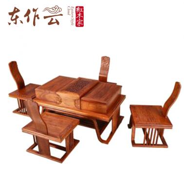 非洲花梨（刺猬紫檀）茶桌五件套