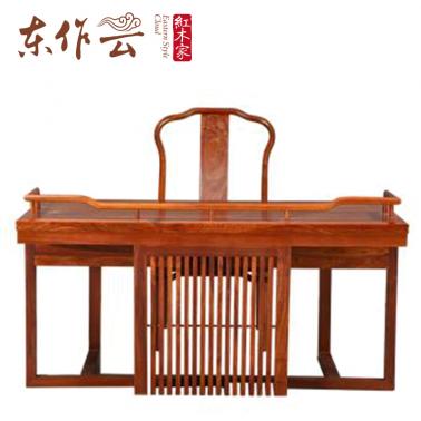 非洲花梨（刺猬紫檀）三组合书桌二件套