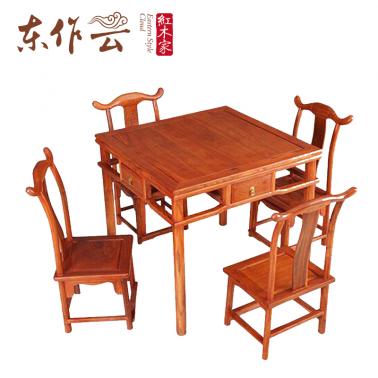 非洲花梨方桌五件套