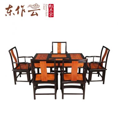 紫光檀+红豆杉茶台六件套