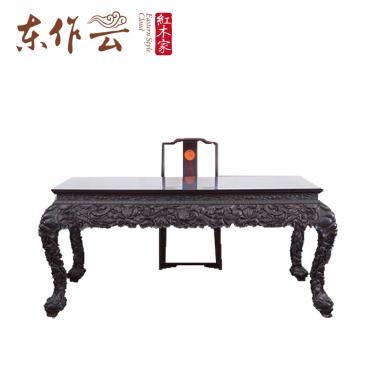 紫光檀荷花画案单件