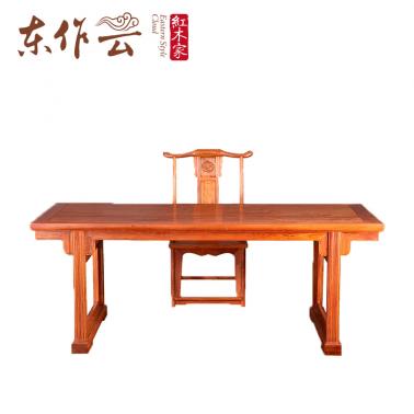 缅甸花梨画桌二件套