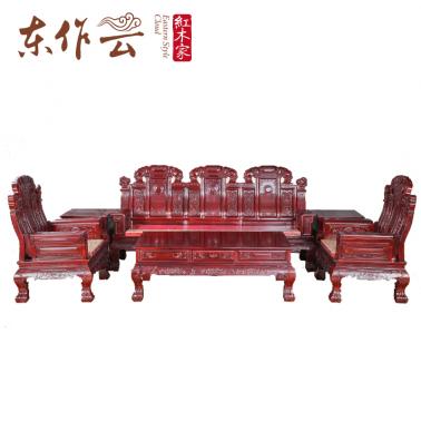 非洲酸枝招财进宝沙发六件套