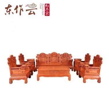 缅甸花梨和谐沙发十一件套