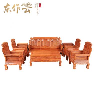 非洲花梨财运沙发十件套