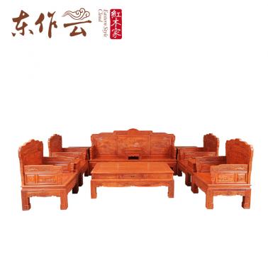 非洲花梨汉宫沙发十一件套