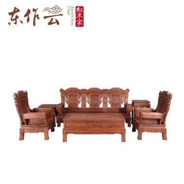 非洲檀香寿桃沙发六件套