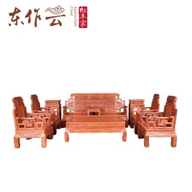 缅甸花梨六合同春沙发十一件套