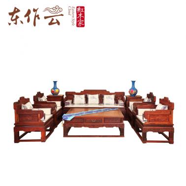 大红酸枝渔樵耕读沙发十件套