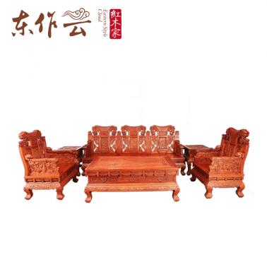 缅甸花梨一号沙发六件套