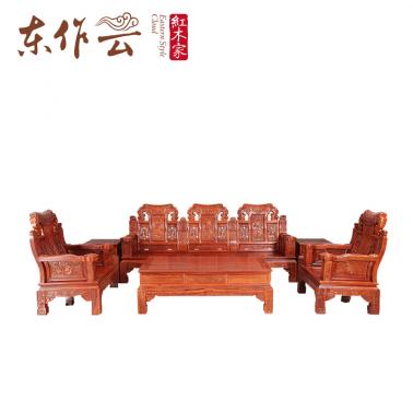 非洲花梨吉祥如意沙发六件套