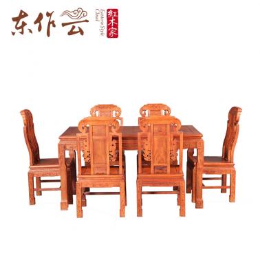 缅甸花梨福禄寿餐台七件套
