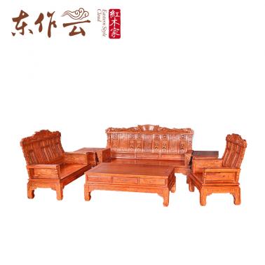 非洲花梨吉祥如意沙发 六件套