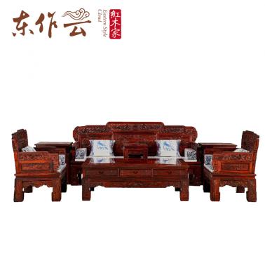 阔叶黄檀紫苑清风沙发七件套