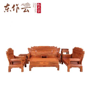 非洲花梨兰亭序沙发七件套