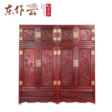 东南亚红酸枝顶箱柜二件套
