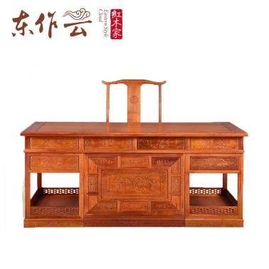 缅甸花梨1.86米写字台二件套