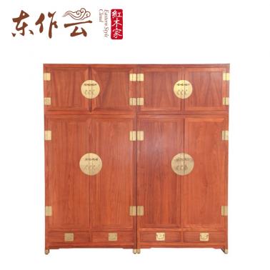 缅花素面顶箱柜二件套