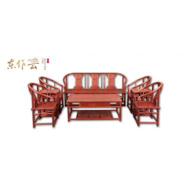 缅甸花梨圈椅沙发五件套