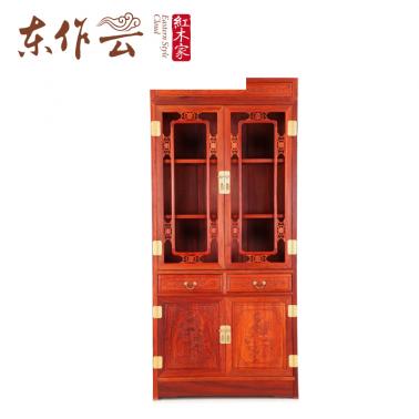 缅甸花梨春色满园书柜二件套