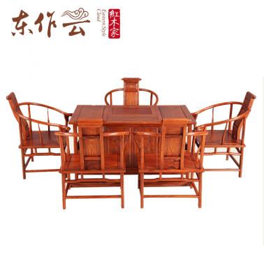 非洲花梨吉祥茶台五件套