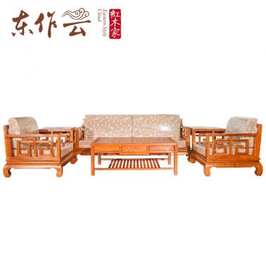 非洲花梨2号祥云沙发六件套