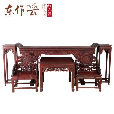 东南亚红酸枝林芝如意中堂六件套
