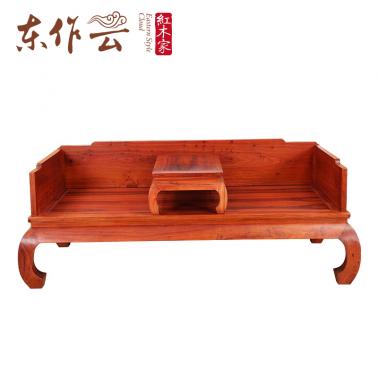 朝皇居缅甸花梨独板罗汉床二件套