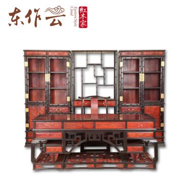 朝皇居红酸枝+紫光檀书房组合五件套