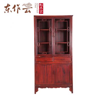 朝皇居缅甸红酸枝明式如意书柜二件套