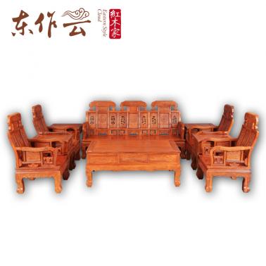 非洲花梨八宝沙发十件套