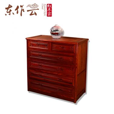 开兴缅甸花梨五斗柜单件