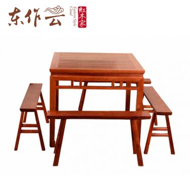 缅甸花梨八仙桌五件套