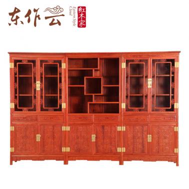 缅甸花梨吉祥如意三组合书柜