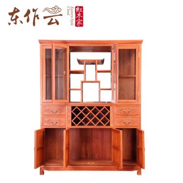缅甸花梨酒柜二件套