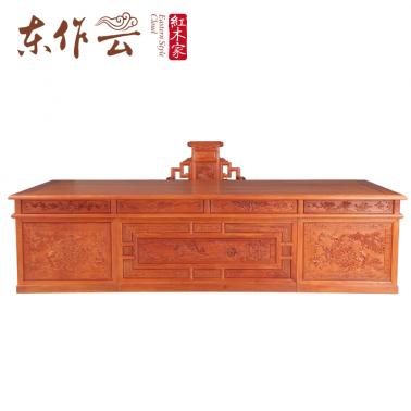 缅甸花梨3.2M大班台二件套