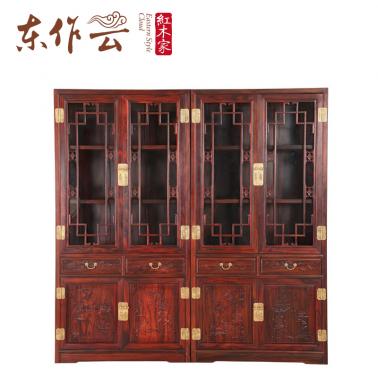 阔叶黄檀清式书柜二件套