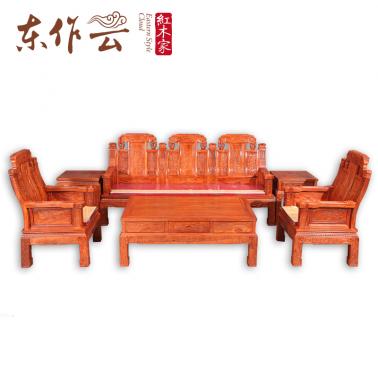非洲花梨象头如意沙发（小款）六件套
