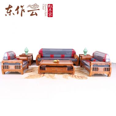 非洲花梨玲珑沙发六件套