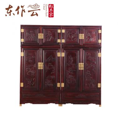 大新明坊阔叶黄檀盛世年华顶箱柜二件套