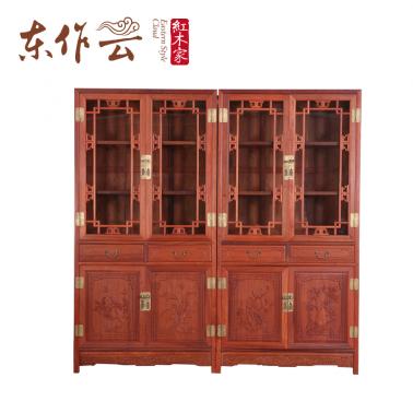 缅甸花梨书柜二件套