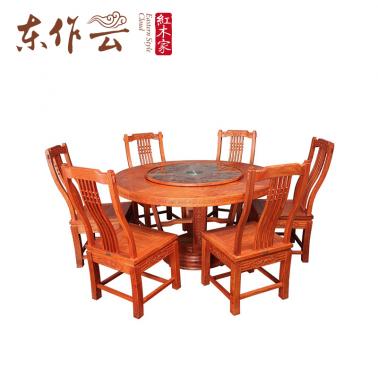缅花1.38米花好月圆圆台七件套