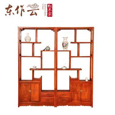 非洲花梨小海棠博古架二件套